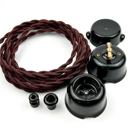 Провід кручений Шоколадний (Triple) 3х1,5мм (ДСТУ) в тканинному обплетенні Premium, Переріз: 3х1.5мм, Колір проводу: шоколадний, зображення 10