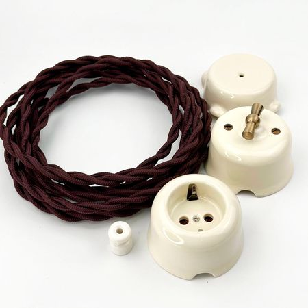 Провод витой 2-жильный Шоколадный 2х1,5мм (ГОСТ) в тканевой оплетке Premium, Сечение: 2х1.5мм, Цвет провода: шоколадный, изображение 8 - Edisons