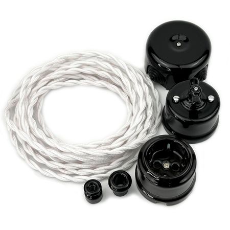 Провід кручений 3-жильний Білий 3х2,5мм (ДСТУ) в тканинному обплетенні Premium, Переріз: 3х2.5мм, Колір проводу: білий, зображення 6