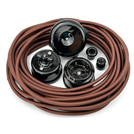 Ретро вимикач керамічний Keruida чорний 2-клавішний без рамки, Тип вимикача: двоклавішний, Колір основи: чорний, зображення 13