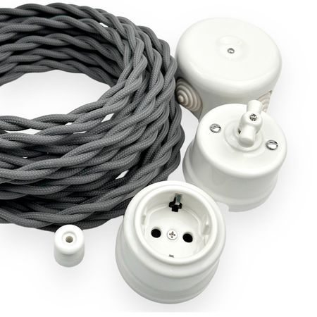 Ретро розетка керамічна Keruida біла із заземленням без рамки, Колір основи: білий, зображення 16