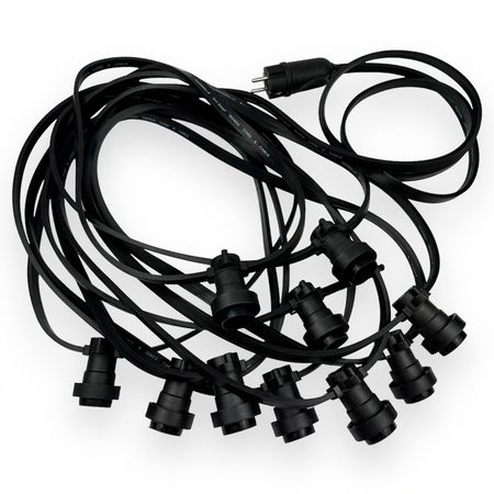 Уличная ретро гирлянда BELT LITE E27 IP65 влагозащищенная 10 метров 20 патронов (через 52 см) (Без ламп), изображение 4 - Edisons