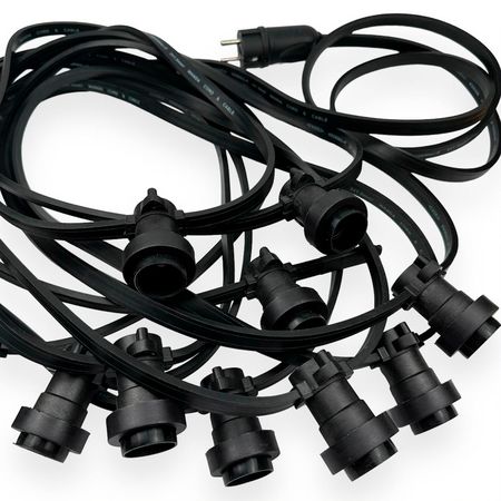 Уличная ретро гирлянда BELT LITE E27 IP65 влагозащищенная 10 метров 20 патронов (через 52 см) (Без ламп), изображение 5 - Edisons