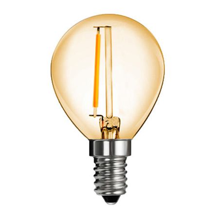 Набор LED ламп Edisons G45 gold E14 1w 2200k Premium 10шт стекло, Количество: набор 10 шт., Мощность, Вт: 1, изображение 2 - Edisons