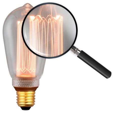 Virtual Filament LED лампа Эдисона ST64 RN E27 4W 1800К разборная Premium, изображение 4 - Edisons