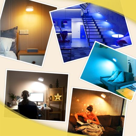 Настінний акумуляторниій сенсорний LED світильник з ДУ та обертанням на 360° овальний білий, Колір: білий, зображення 25