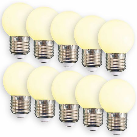 Набір LED ламп WELLMAX G45 E27 1W 2700K екстра теплий білий 10 шт пластикова колба, Кількість: набір 10 шт., Потужність, Вт: 1