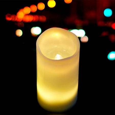 LED свічка проекційна Новогодній принт 80х150мм з пультом ДУ Premium, зображення 14