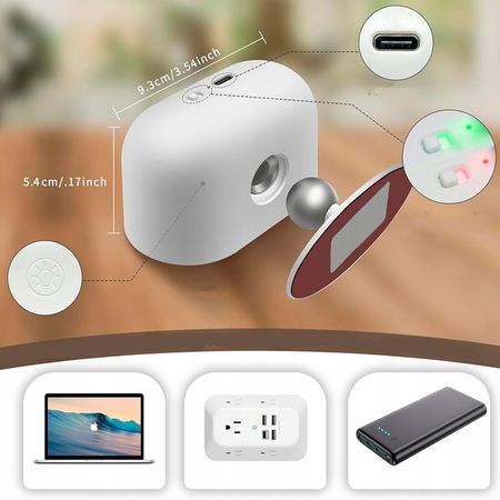 Настінний акумуляторниій сенсорний LED світильник з ДУ та обертанням на 360° овальний білий, Колір: білий, зображення 28