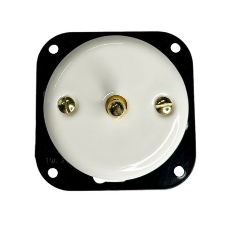 Ретро выключатель керамический Keruida тумблерный белый 1-клавишный скрытого монтажа без рамки, Тип выключателя: одноклавишный, Форма рамки: без рамки, Цвет основы: белый - Edisons