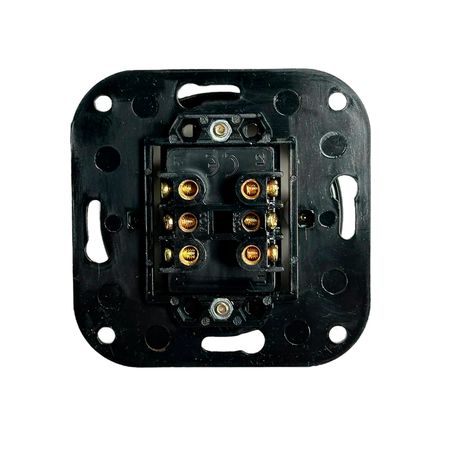 Ретро вимикач керамічний Keruida тумблерний чорний 2-клавішний прихованого монтажу без рамки, Тип вимикача: двоклавішний, Форма рамки: без рамки, Колір основи: чорний, зображення 3