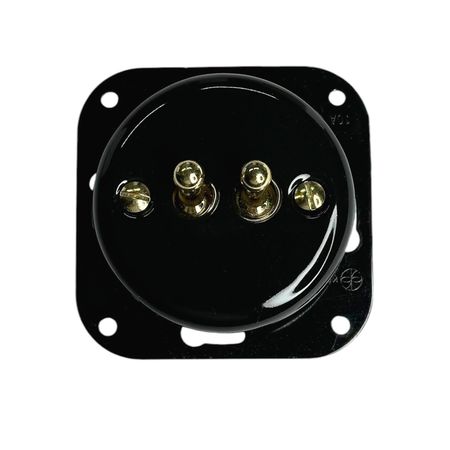 Ретро вимикач керамічний Keruida тумблерний чорний 2-клавішний прихованого монтажу без рамки, Тип вимикача: двоклавішний, Форма рамки: без рамки, Колір основи: чорний, зображення 5