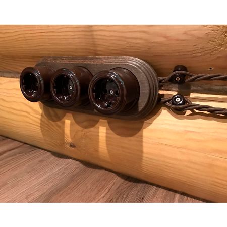 Ретро розетка керамическая SOFTY Choco без рамки, Цвет основы: шоколадный, изображение 10 - Edisons