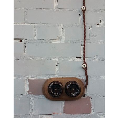 Ретро розетка керамическая SOFTY Choco без рамки, Цвет основы: шоколадный, изображение 11 - Edisons