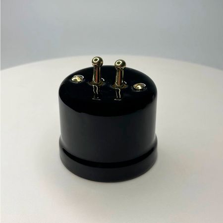 Ретро вимикач керамічний Keruida чорний тумблерний 2-клавішний без рамки, Тип вимикача: двоклавішний, Колір основи: чорний, зображення 4