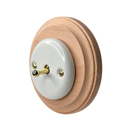 Ретро выключатель керамический Keruida тумблерный белый 1-клавишный скрытого монтажа без рамки, Тип выключателя: одноклавишный, Форма рамки: без рамки, Цвет основы: белый, изображение 10 - Edisons