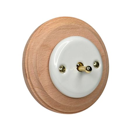 Ретро выключатель керамический Keruida тумблерный белый 1-клавишный скрытого монтажа без рамки, Тип выключателя: одноклавишный, Форма рамки: без рамки, Цвет основы: белый, изображение 8 - Edisons