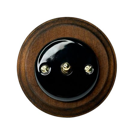 Ретро вимикач керамічний Keruida тумблерний чорний 1-клавішний прихованого монтажу без рамки, Тип вимикача: одноклавішний, Форма рамки: без рамки, Колір основи: чорний, зображення 14