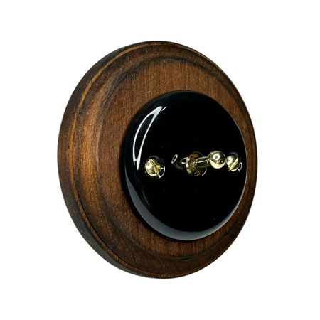 Ретро вимикач керамічний Keruida тумблерний чорний 1-клавішний прихованого монтажу без рамки, Тип вимикача: одноклавішний, Форма рамки: без рамки, Колір основи: чорний, зображення 13