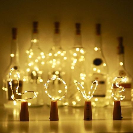 Набір 3 LED гірлянди Пробка покращена модель від батарейки ААА з 20 LED діодами 2 м колір теплий білий без мерехтіння, Колір світлодіодів: теплий білий, Кількість в комплекті: 3 шт., зображення 8