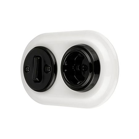 Ретро розетка Keruida черная скрытого монтажа без рамки с заземлением, Форма рамки: без рамки, Цвет основы: черный, изображение 12 - Edisons