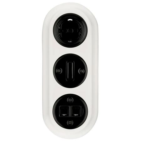 Ретро розетка Keruida черная скрытого монтажа без рамки с заземлением, Форма рамки: без рамки, Цвет основы: черный, изображение 13 - Edisons