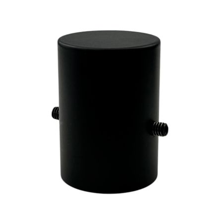 Заглушка 27х38 мм для гнучкого неону діаметром 22 мм металева чорна без отвору