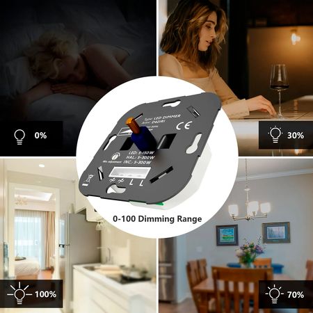 Диммер (светорегулятор) заднего края (Trailing edge) керамический Белый скрытого монтажа без рамки Premium, Цвет: белый, изображение 10 - Edisons