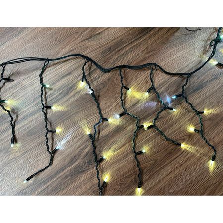 Внешняя гирлянда Starfall бахрома черный провод 75LED 2х0,7м 18flash IP65 свечение - холодный белый с мерцанием (без кабеля питания) Premium, изображение 5 - Edisons