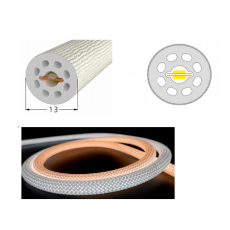 Гнучкий круглий LED неон 13 мм RGB в тканинному обплетенні 5м з LED стрічкою і контролером 50LEDS/m DC5V 3.1W/M IP67 5м від USB, зображення 9