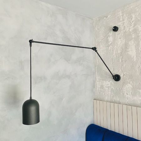 Бра в стиле лофт Black P115 с шарнирами и черным металлическим плафоном, изображение 2 - Edisons