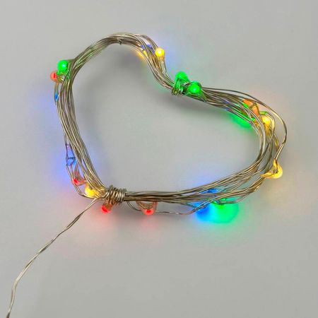 LED гірлянда новорічна 20LED 2м Різнокольорова режим статика від USB в асортименті, зображення 4