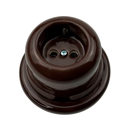 Ретро розетка керамическая SOFTY Choco с рамкой, Цвет основы: шоколадный - Edisons