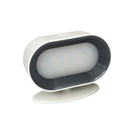 Настінний акумуляторниій сенсорний LED світильник з ДУ та обертанням на 360° овальний білий, Колір: білий, зображення 2