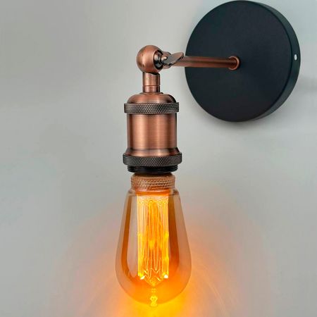 Бра в стилі лофт Ember з патроном червона бронза та поворотним шарніром, зображення 7