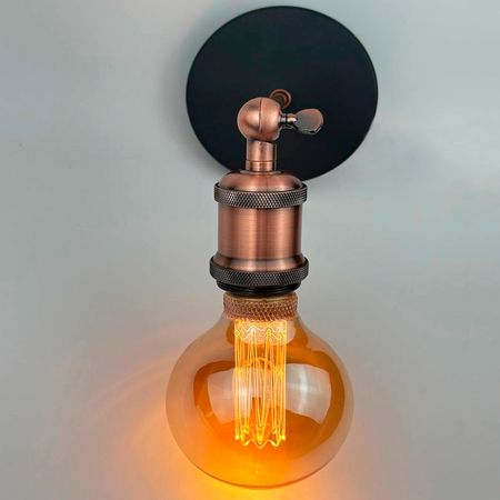 Бра в стилі лофт Ember з патроном червона бронза та поворотним шарніром, зображення 8