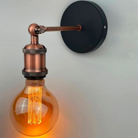 Бра в стилі лофт Ember з патроном червона бронза та поворотним шарніром, зображення 6