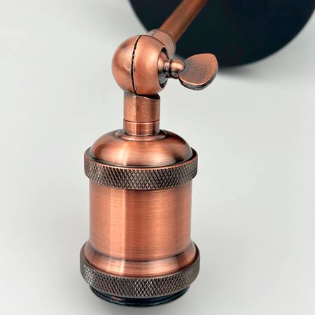 Бра в стилі лофт Ember з патроном червона бронза та поворотним шарніром, зображення 4