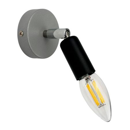 Бра в дитячу кімнату Sim d80 BG з поворотним механізмом  чорне, Кількість джерел світла: 1, Колір патрону: черний, зображення 2