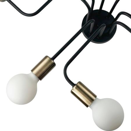 Люстра в индустриальном стиле Labyrinth-8 металлическая черная с бронзовыми патронами, изображение 10 - Edisons