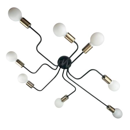 Люстра в индустриальном стиле Labyrinth-8 металлическая черная с бронзовыми патронами, изображение 5 - Edisons