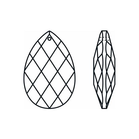 Підвіска гранована крапля Classic 76х50 мм ( за 1 шт.), зображення 2