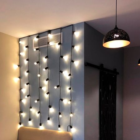 Ретро гірлянда завіса шириною 2м, довжиною 3м, 5 струн Чорна [CLONE], зображення 12