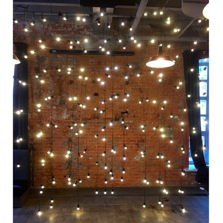 Ретро гірлянда завіса шириною 2м, довжиною 3м, 5 струн Чорна, зображення 9