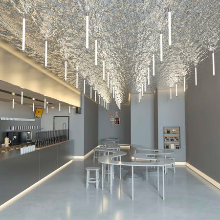 Светильник подвесной из гибкого неона NeoTube 3000K серебряный 16W 1200Lm, изображение 5 - Edisons