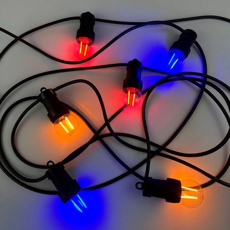 LED лампа Edisons G45 E27 2W оранжевая прозрачная пластиковая колба, Цвет свечения: оранжевый, изображение 5 - Edisons