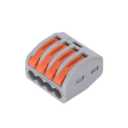 Клема сполучна типу WAGO 222-414 на 4 проводи 0.08–4 мм²/12–28AWG 32А 250В важільний затискач Premium, Кількість: 1 шт.