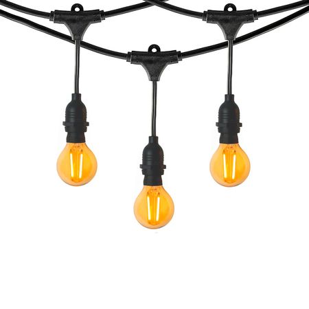 Вулична ретро гірлянда Дроп Лайт Е14 (5м 10 патронів) M19 IP44 вологозахищена з LED лампами G45 GOLD 2W 2200K (+2 запасні)