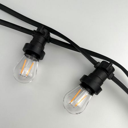 Вулична ретро гірлянда BELT LITE E27 IP65 вологозахищена 10 метрів 21 патрон (через 50 см) (Без ламп), Кількість патронів, шт.: 21, Відстань між патронами, см: 50, зображення 17