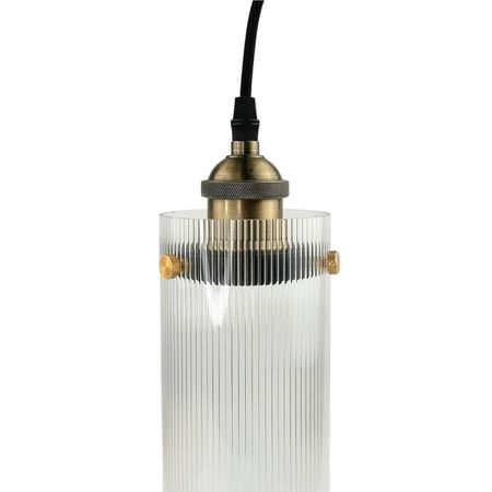 Підвісний світильник Ripple з плафоном із рифленої акрилової труби та бронзовим патроном, зображення 16
